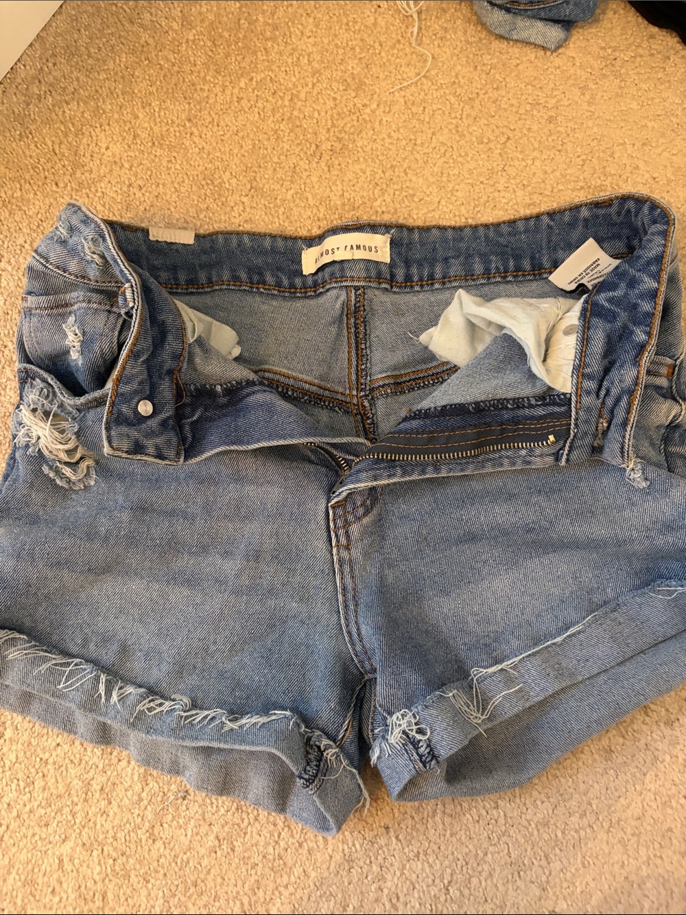 Almost Famous Light Blue Distressed Denim Shorts